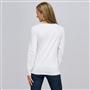 Long Sleeve V-Neck Top, White, small