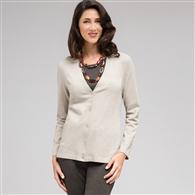 Long Sleeve Cardigan, Light Caraway Heather, medium