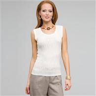 Sleeveless Shell, Ivory, medium