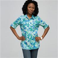 Button Front Shirt, Multi, medium