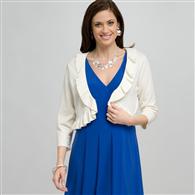 Ruffle Cardigan, Ivory, medium