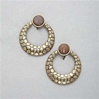 Hoop Clip On Earring, Gold, large