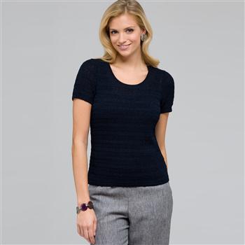 Scoop Neck Knit Top, Ink, large