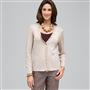 Long Sleeve Ruffle Front Trim Cardigan, Fawn Heather, small