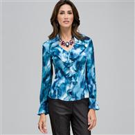 Ruffled Blouse, Seabreeze Multi, medium