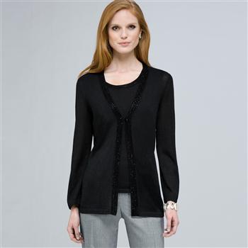 Beaded Cardigan, Black Multi, large